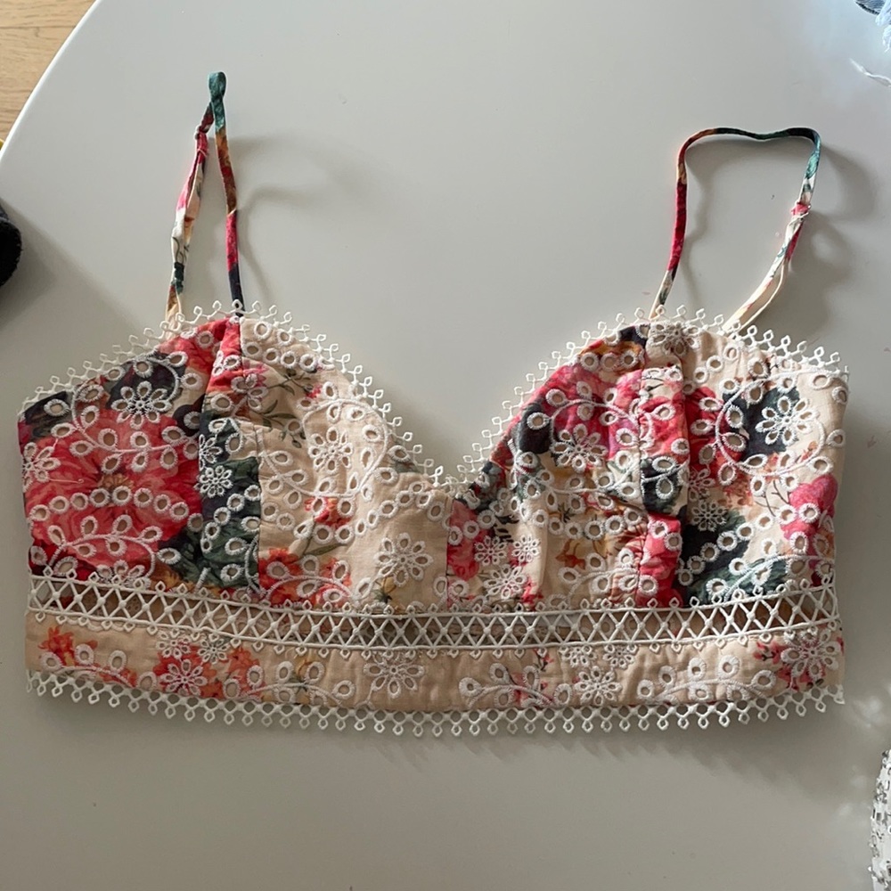 NWOT Zimmermann Cropped Laced Bra Top